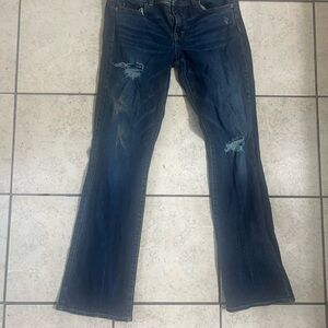 American Eagle Women's Distressed Bootcut Blue Jeans, size 10
